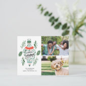 prettige feestdagen hand getekende afbeelding 2 briefkaart (Staand voorkant)