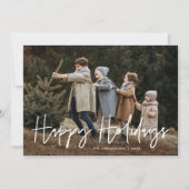 Prettige feestdagen Handgeschreven scriptcamera Feestdagenkaart (Voorkant)