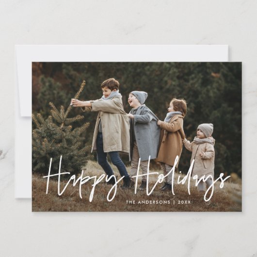 Prettige feestdagen Handgeschreven scriptcamera Feestdagenkaart (Voorkant)