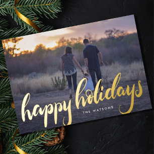 prettige feestdagen handlettering gouden overlay f