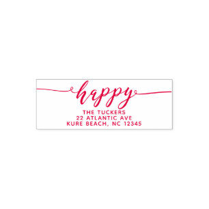 PRETTIGE FEESTDAGEN HAPPY Script - Retouradres Zelfinktende Stempel