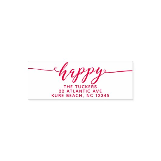 PRETTIGE FEESTDAGEN HAPPY Script - Retouradres Zelfinktende Stempel (Design)