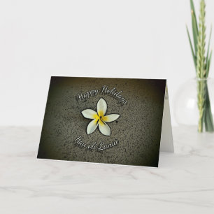 Prettige feestdagen Hawaiiaanse Plumeria wenskaart Kaart