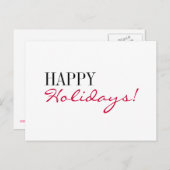 prettige feestdagen hedendaagse Briefkaarten Rood (Voorkant / Achterkant)