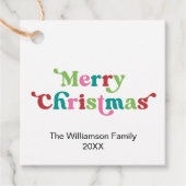 Prettige feestdagen Heldere kerstvakantie typograf Bedankjes Labels (Voorkant)