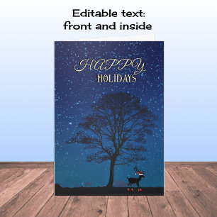 Prettige feestdagen Herder nachtelijke hemel Kaart