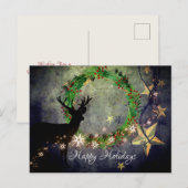 Prettige feestdagen Herten, krans, sneeuwvlokken e (Voorkant / Achterkant)