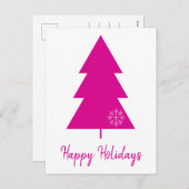 Prettige feestdagen hete roze kerstboom (Voorkant / Achterkant)