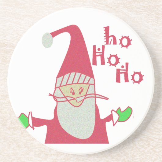 prettige feestdagen Ho Ho Merry Kerstmis Zandsteen Onderzetter (Voorkant)