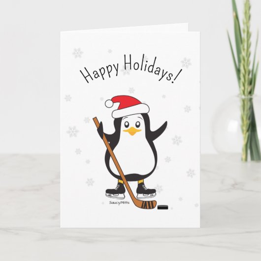 Prettige feestdagen Hockey Kerstmis Penguin (Voorkant)