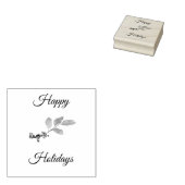 Prettige feestdagen Holly-bessen Rubberstempel (Gestempeld)