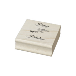 Prettige feestdagen Holly-bessen Rubberstempel