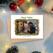 Prettige feestdagen Holly Foto Kerst Kaart