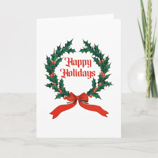 Prettige feestdagen Holly Kerstkrans (Voorkant)