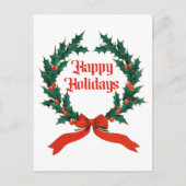 Prettige feestdagen Holly Kerstkrans (Voorkant)