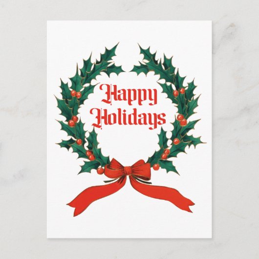 Prettige feestdagen  Holly Kerstkrans (Voorkant)