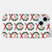 Prettige feestdagen  Holly Kerstkrans Case-Mate iPhone Case (Achterkant (horizontaal))