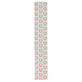 Prettige feestdagen  Holly Kerstkrans Lange Tafelloper (Voorkant)