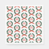 Prettige feestdagen  Holly Kerstkrans Servet (Voorkant)