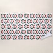 Prettige feestdagen  Holly Kerstkrans Strandlaken (Voorkant)