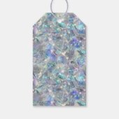 Prettige feestdagen Holografische Opal Stone achte Cadeaulabel (Achterkant)