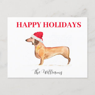 Prettige feestdagen Hond Dachshund Elegante waterv
