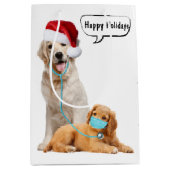 prettige feestdagen honden medium cadeauzakje (Voorkant)