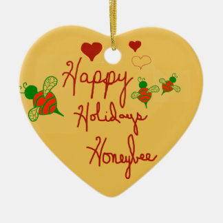 prettige feestdagen Honeybee Heart Ornament