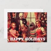 Prettige feestdagen Horror Retro Briefkaart (Voorkant / Achterkant)