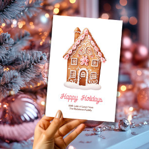 Prettige Feestdagen Huisje Van Peperkoek Kerstmis Feestdagenkaart