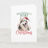 Prettige feestdagen Husky grappige kerst Kaart (Voorkant)