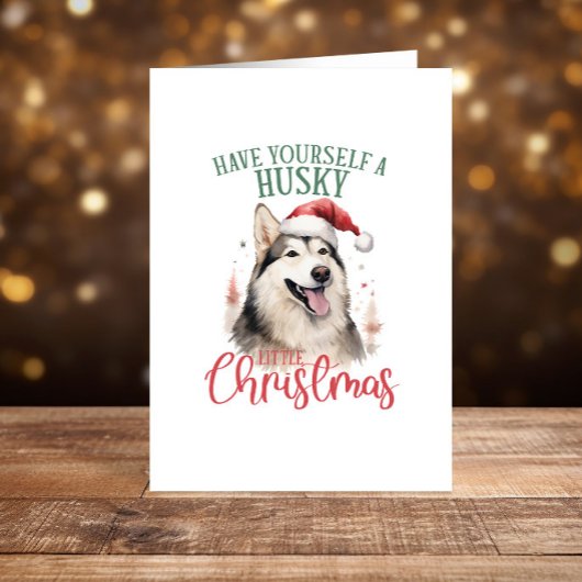 Prettige feestdagen Husky grappige kerst Kaart