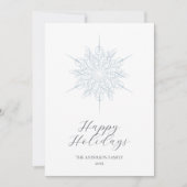 Prettige feestdagen IJsblauwe sneeuwvlok Feestdagenkaart (Voorkant)