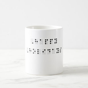 prettige feestdagen in braille koffiemok