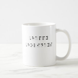 prettige feestdagen in braille koffiemok