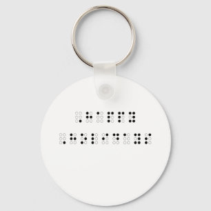 prettige feestdagen in braille sleutelhanger