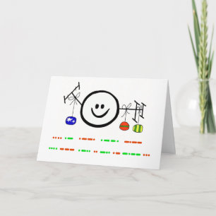 prettige feestdagen in Morse Code Card + Happy Ham
