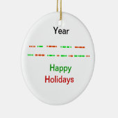 prettige feestdagen in Morse Code Xmas Ornament (Rechts)