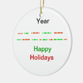 prettige feestdagen in Morse Code Xmas Ornament (Links)