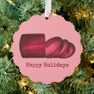 Prettige feestdagen Ingeblikte cranberrysaus Thank Ornament Kaart