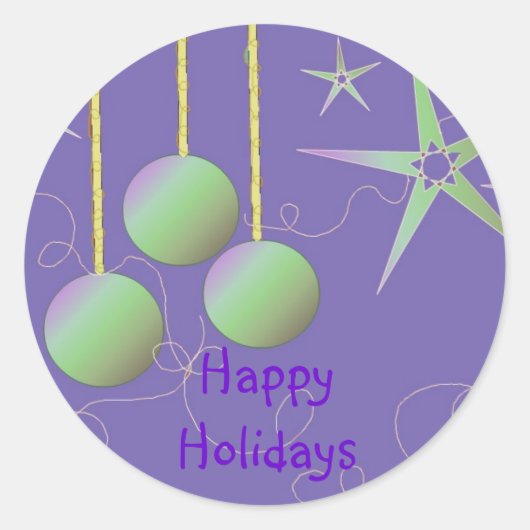 prettige feestdagen Iridescent Design Ronde Sticker (Voorkant)