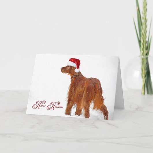 prettige feestdagen Irish Setter Kaart (Voorkant)