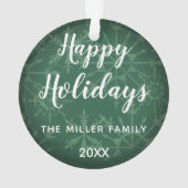 prettige feestdagen Jaar / Groene Snowflake Ornament (achterkant)