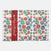 Prettige feestdagen Jingle Bell Christmas Theedoek (Horizontaal)