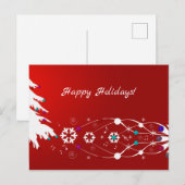 Prettige feestdagen Kaart Boom, Sneeuwvlokken, & S (Voorkant / Achterkant)