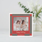 Prettige feestdagen Kaart Eenvoudige lintrand (Staand voorkant)
