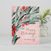 Prettige feestdagen Kaart Elegante Berries (Staand Voorkant)