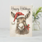 Prettige feestdagen Kaart Ezel (Staand voorkant)