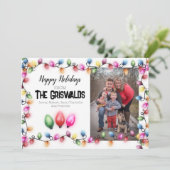 Prettige feestdagen Kaart Kerstverlichting (Staand voorkant)