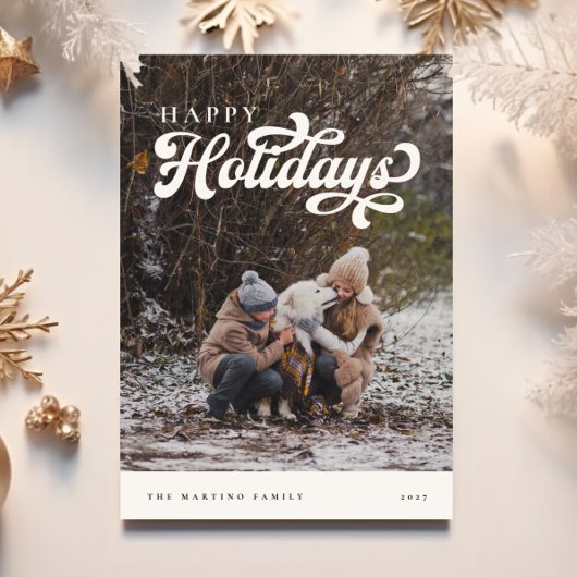 Prettige feestdagen Kaart Retro Fesia